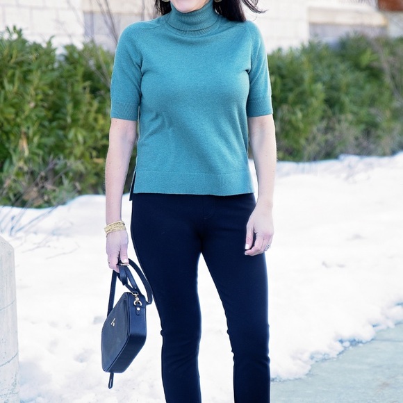 Everlane Merino Wool Short Sleeve Turtleneck Shirt Tee Sweater - Picture 2 of 11